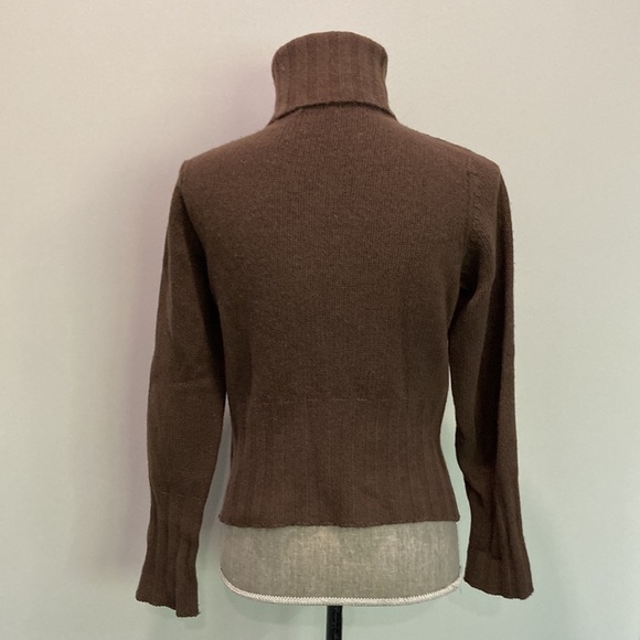 SISLEY Turtleneck Sweater Brown Wool Chunky Angora - Picture 9 of 13